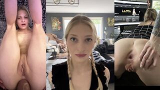 Cute teen gets her tight asshole gapped and stuffed with cock in this hot compilation