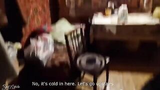 A young guy picked up a whore and fucked her in an abandoned house