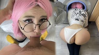 A stupid stepsister got stuck in the washing machine and I fucked her