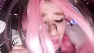 A stupid stepsister got stuck in the washing machine and I fucked her