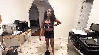 The stepdaughter is too busy to meet her boyfriend, so she stays with her dad