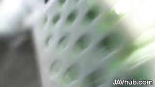 Two Japanese girls get fucked by a group of horny men in HD