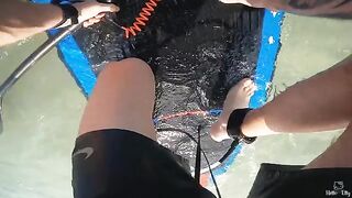 A blonde met a beach guy and he fucked her hard