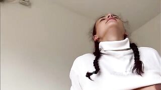 A man fucks her pregnant stepsister with a big belly and gets cum in her pussy