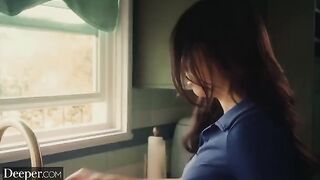 A college girl seduced her mild mannered tutor in a steamy scene