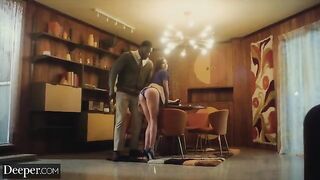 A college girl seduced her mild mannered tutor in a steamy scene