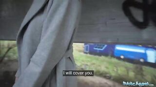 A cute Russian girl agreed to have sex for a thousand euro in public