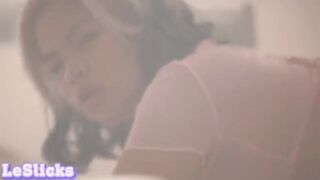 Asian babe gets her pussy filled with sticky sperm creampie
