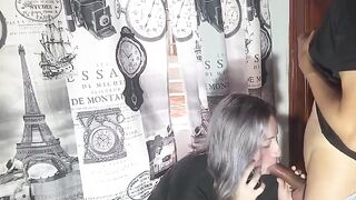 The very naughty girl speaks with her boyfriend while being unfaithful