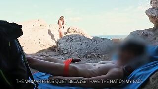 A girl was caught jerking off on the beach and helped finish by a stranger