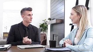 Skinny babe Lily Larimar getting banged to get a job