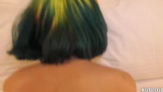 A young 18-year-old rainbow slut is ready for hardcore sex
