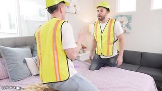 Petite Asian beauty thanks movers with intense action