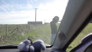 A girl is sucking my dick on the road in a risky spot
