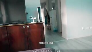 The stepson roughly fucked his step mom, silencing her with cock