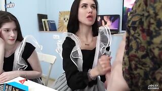 The labor teacher, in a bold move, took on two students in a steamy session