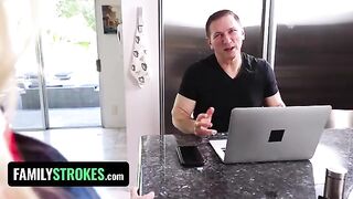 Skinny stepdaughter Chloe Rose fucked daily by her stepdad in taboo roleplay