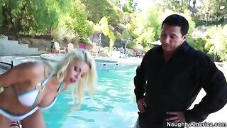 My wife's hot friend Britney Amber is a pro at deepthroat, no kidding!