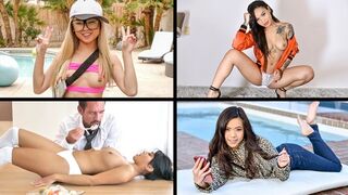 Four tiny Asian beauties get fucked hard in this hot compilation