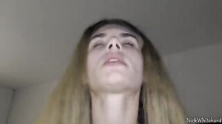 Pink pussy teen gets her pussy dripping wet on my big balls