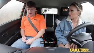 A cheating wife with big boobs is getting fucked in the car