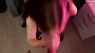 The girl seduces her roommate by showing her sexy legs and skirt