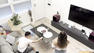 A young guy got caught by his stepsister while watching porn and she helped him out