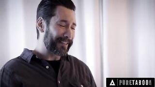 A depressed widower uses his stepson's cock to fuck a woman who looks like his late wife, in a taboo encounter inspired by real events