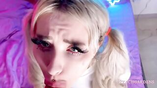 I roughly fucked my step sister in the mouth and her huge ass, titfucked and handjobs