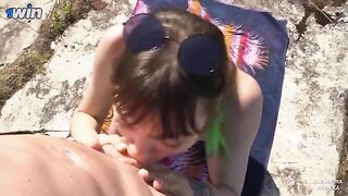 A hot brunette had to fuck the guard of her fort to be let in