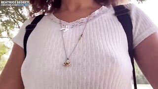 Babe masturbates her pussy on the beach until she comes hard
