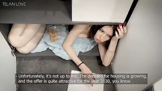 A girl tried to extend a wardrobe lease but ended up with a creampie