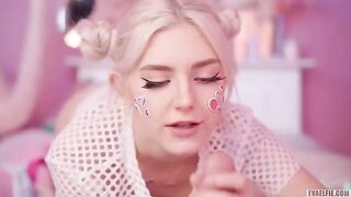 All cute girls like to get hot cum on their faces, a thrilling sight