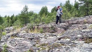 A couple has sex directly in the nature, without any obstacles - A nice view!