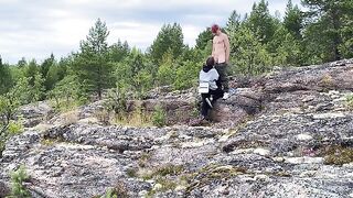 A couple has sex directly in the nature, without any obstacles - A nice view!