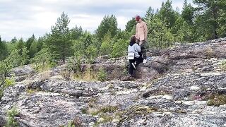 A couple has sex directly in the nature, without any obstacles - A nice view!