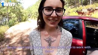 He fixed his car and had rough anal sex on the street