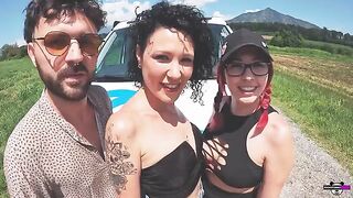Real couples fuck in the camper during their holiday