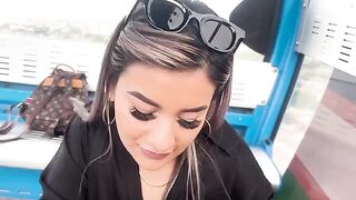 Petite girl has sex on the city's metro cable car