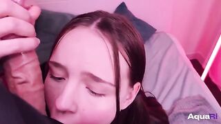 Cute Russian schoolgirl gets fucked and swallows his cock