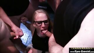 German amateur guy fucked by a bunch of guys in a gangbang
