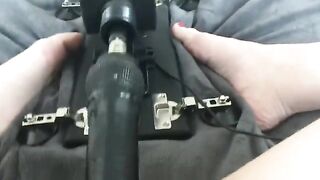 A hot MILF enjoys getting fucked by a machine until she cums