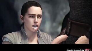 Star Wars compilation with Rey and other characters in an animated style