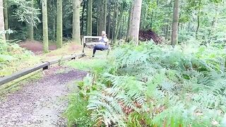 The girl was jogging in the woods and got fucked right there