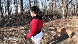 Hot assed wife in yoga pants getting wild outdoors