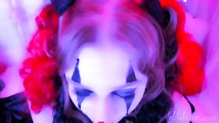 The kinky clown made a blowjob and got a facial from a slutty girl