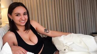 A girl is fucking with her friend in a hotel room, not knowing he’s her coworker