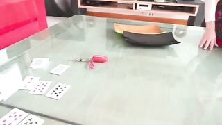 Husband loses poker to best friend, wife's tight pussy on the table
