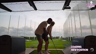 A sexy blonde gets her golf game going in the right direction with a hot date