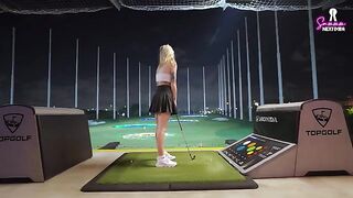 A sexy blonde gets her golf game going in the right direction with a hot date